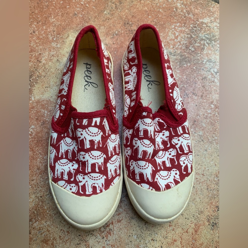 Peek Elephant Canvas Shoes 13 New